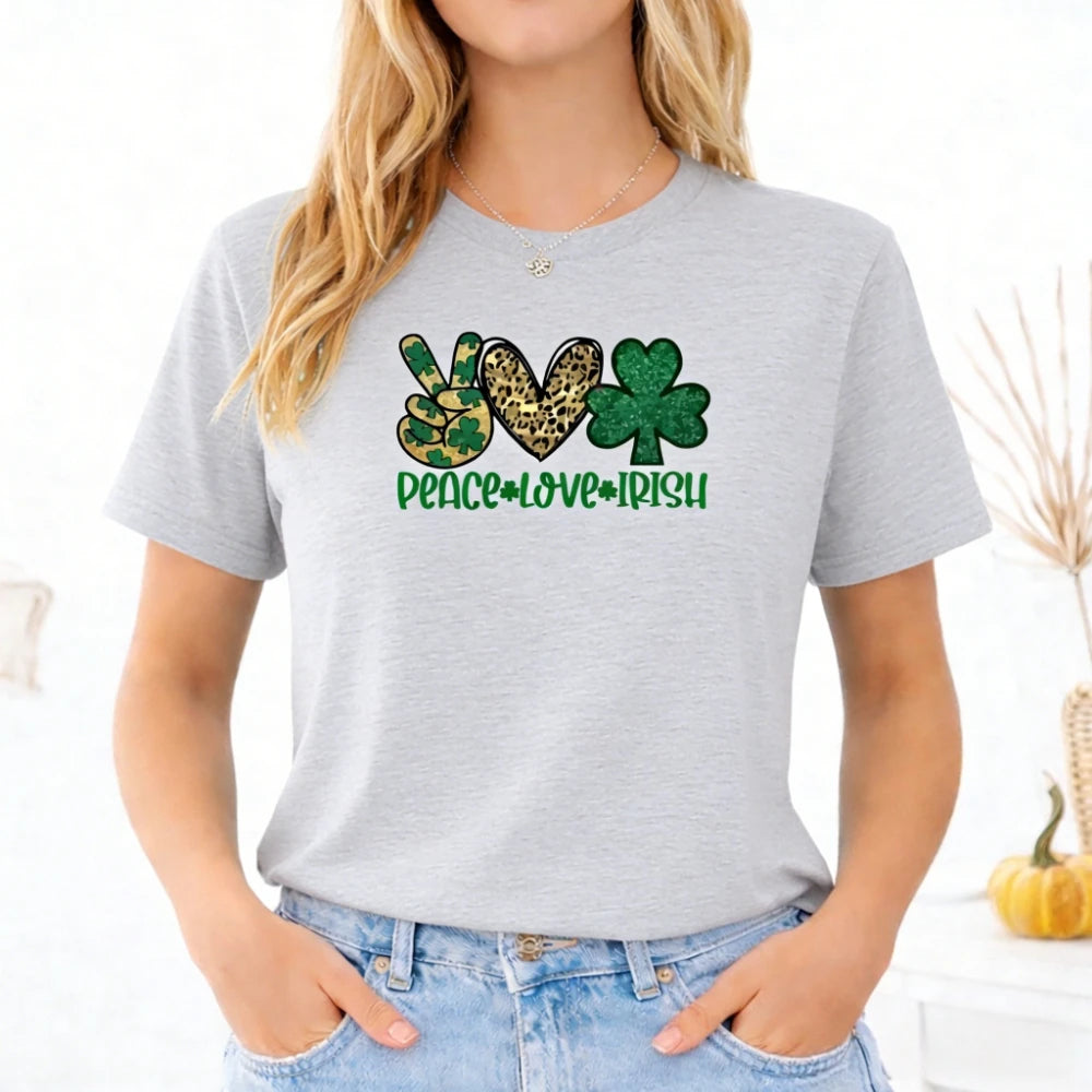 St Patricks Day T-Shirt Irish Shamrock 2026 Gift for Men and Women Shirt Peace Patrick Clothing Casual Daily Life Fashion Tops