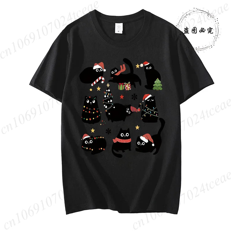 Cute Black Cat Christmas Shirt