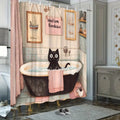Cute Black Cat Shower Curtain