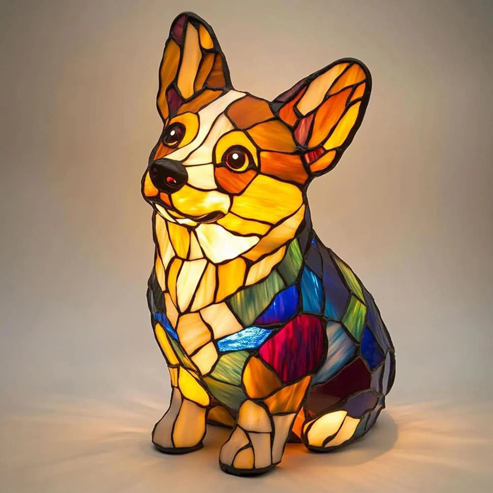 Dog Glass Lamp