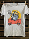 Raccoon women's printed T-shirt wearing a crown Summer Men's and Women's Loose and Breathable T-shirt Top