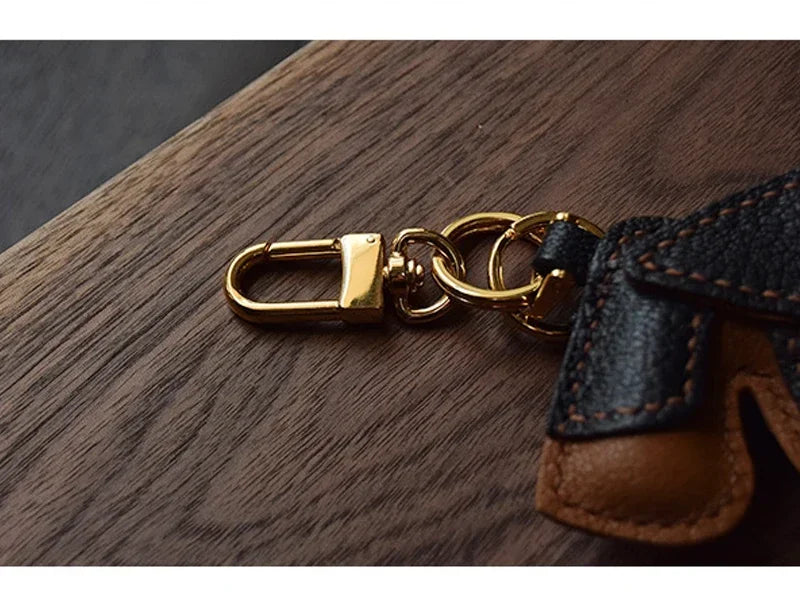 Basset Hound Handmade Leather Keychain