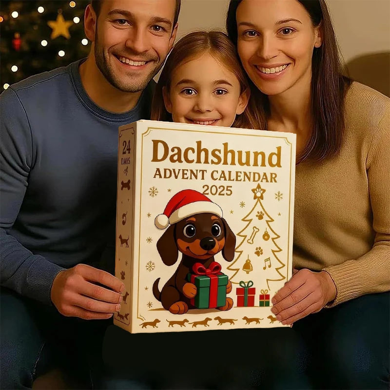 2025 Dachshund Advent Calendar 24 Days Christmas Countdown Cute Acrylic Holiday Tree Decoration for Dog Lovers