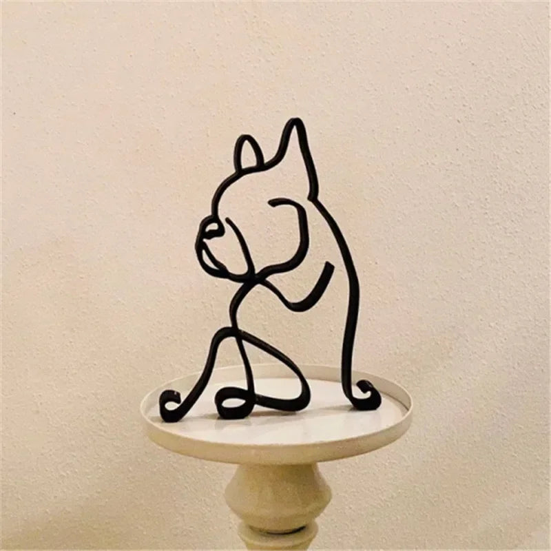 Dog Cat Minimalist Art  Sculpture