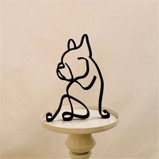 Dog Cat Minimalist Art  Sculpture