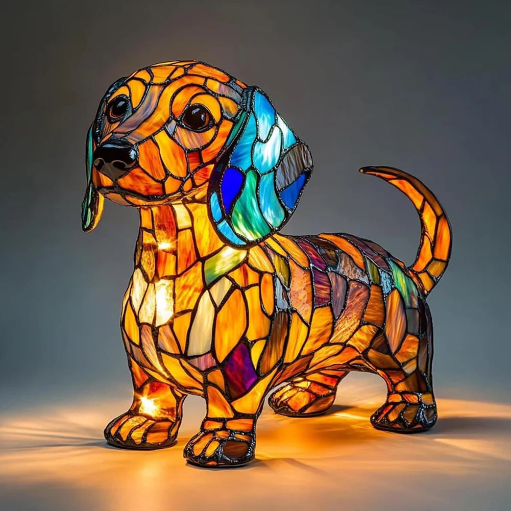 Dog Glass Lamp