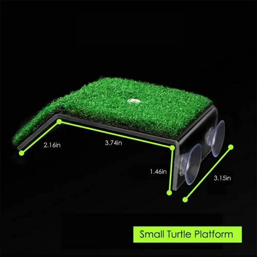 Turtle Basking Platform Lawn Resting Basking Platform Simulation Grass Ramps Tortoise Habitat Terrace Turtle Tank Accessories