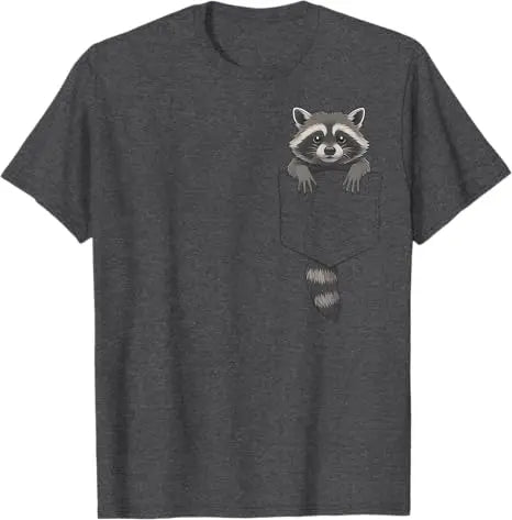 Cute Raccoon Pocket Funny Gifts for Men Women Kid T-Shirt Raccoon in Pocket Apparel Novelty Gifts Y2k Graphic Tees Novelty Gift