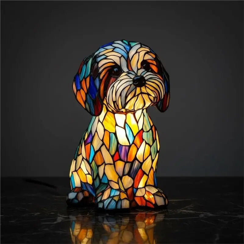 Shih Tzu Glass  Lamp