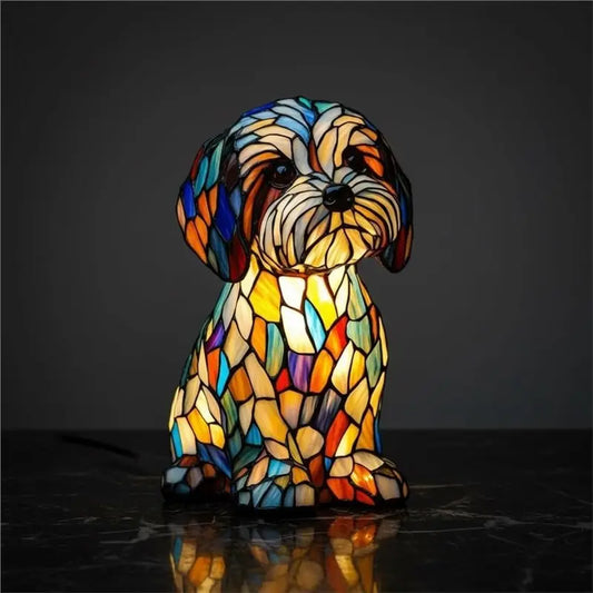 Shih Tzu Glass  Lamp