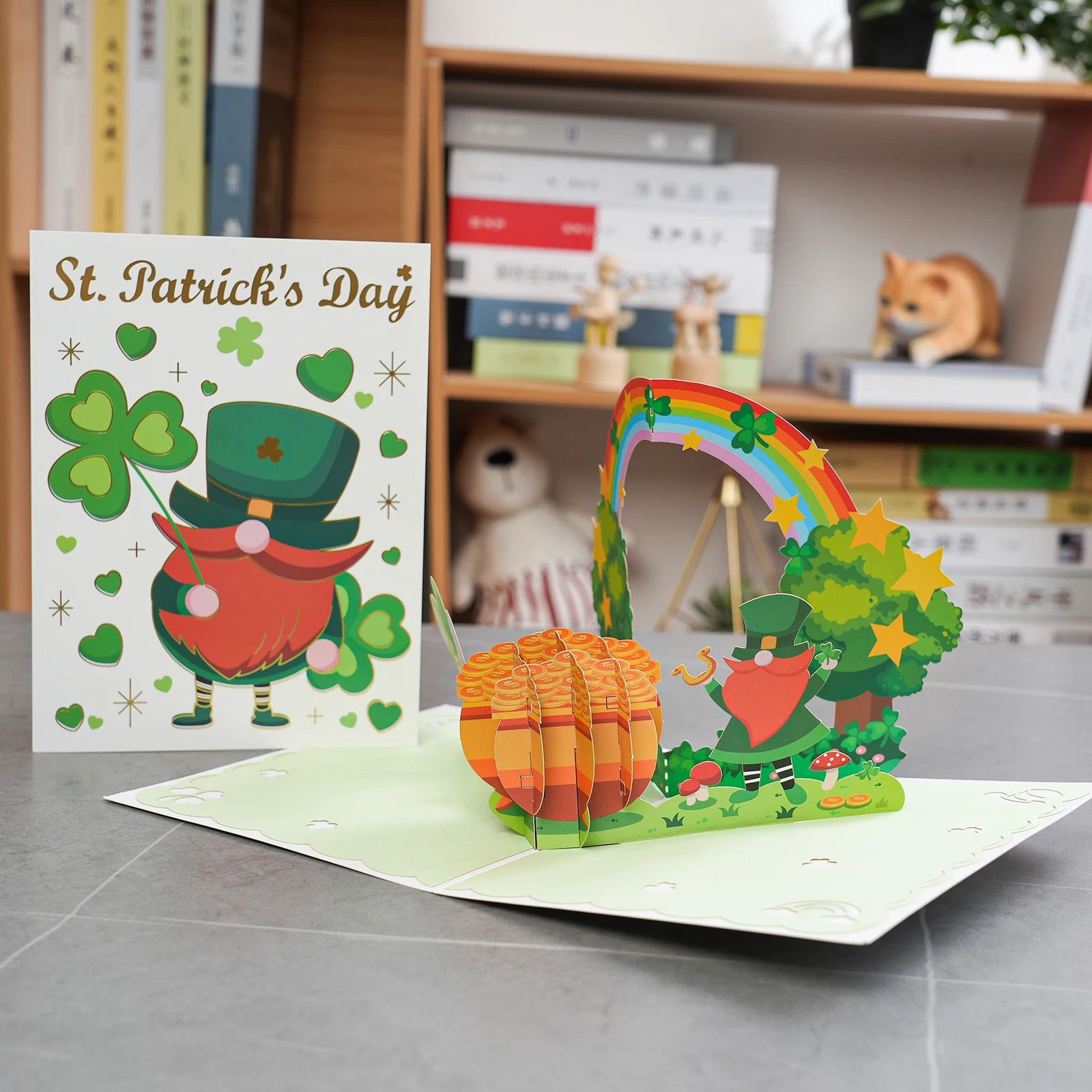 Happy St Patrick's Day Pop Up Card 3D Greeting Cards Festival Gift Clover