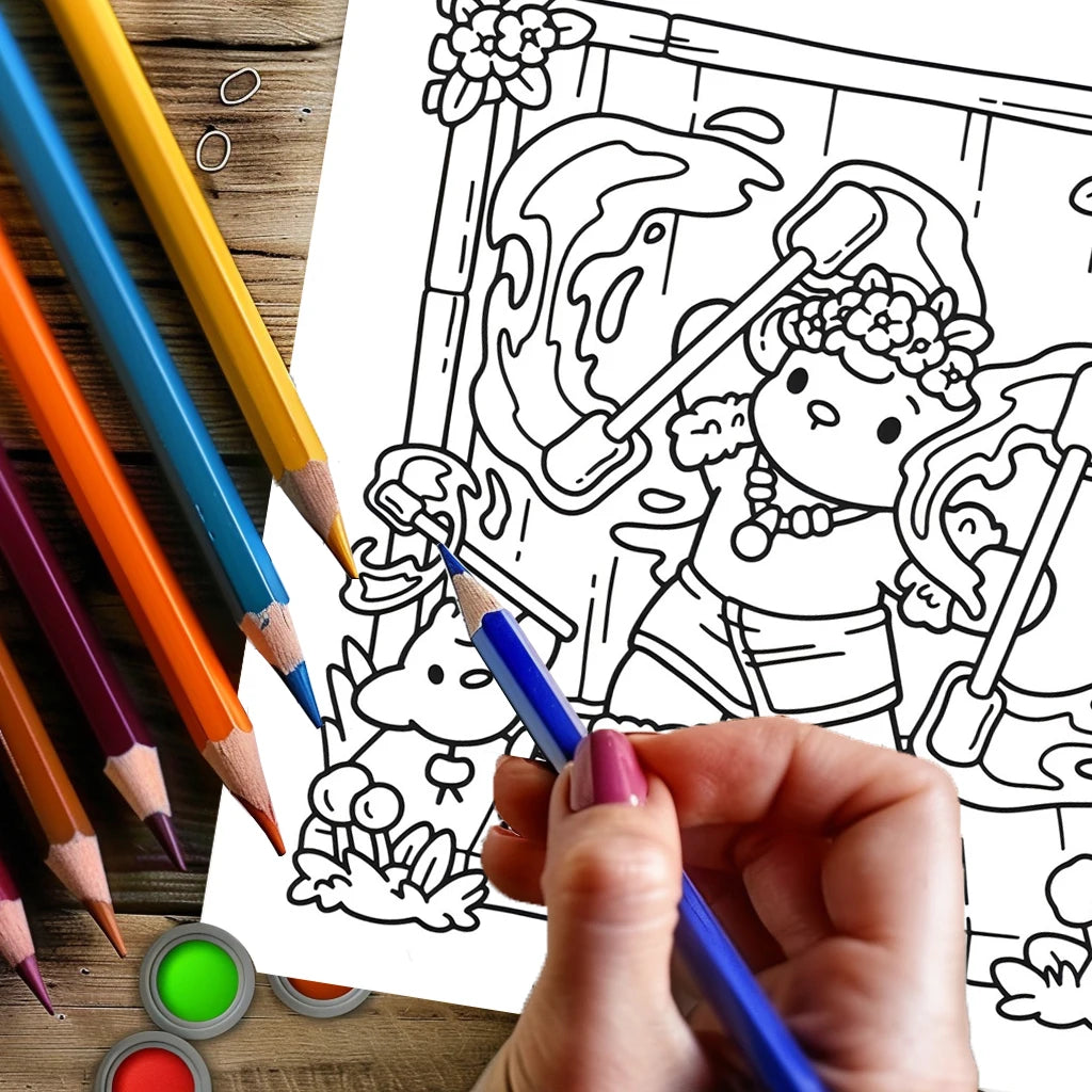 28 Pages Hawaii Style Coloring Book for Adult | Colouring Book, Drawing Supplies for Christmas, Thanksgiving