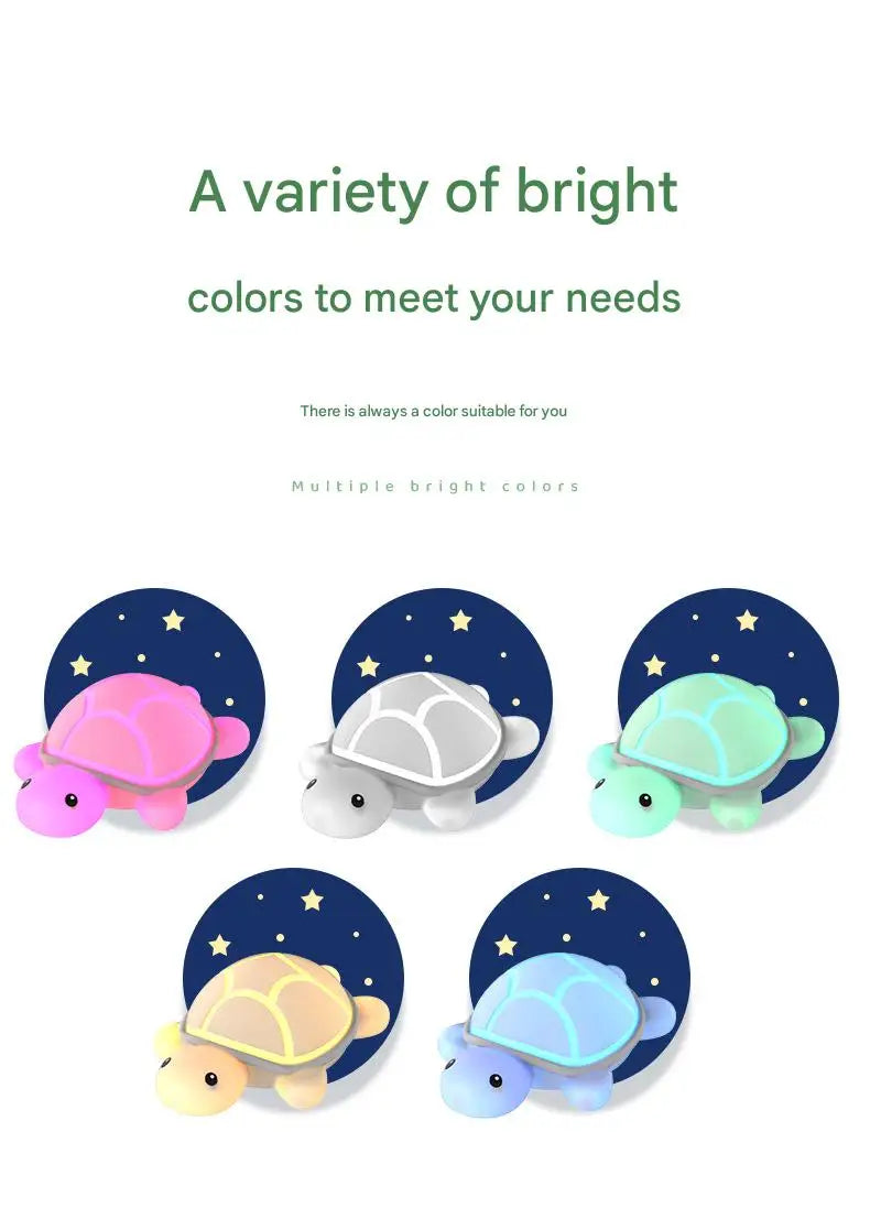 Led Turtle Night Light Cute Silicone Animal Cartoon Soft Lamp Touch Nightlight Children Sleep Light Room Bedside Decoration Gift