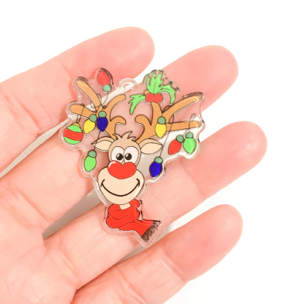 Yak Raccoon Christmas Tree Acrylic Charms Wholesale Bulk for Earring DIY Accessories 5PCS/LOT