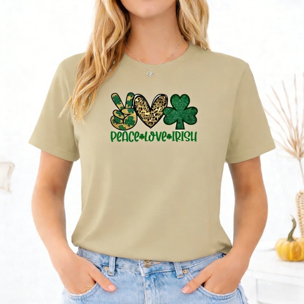 St Patricks Day T-Shirt Irish Shamrock 2026 Gift for Men and Women Shirt Peace Patrick Clothing Casual Daily Life Fashion Tops