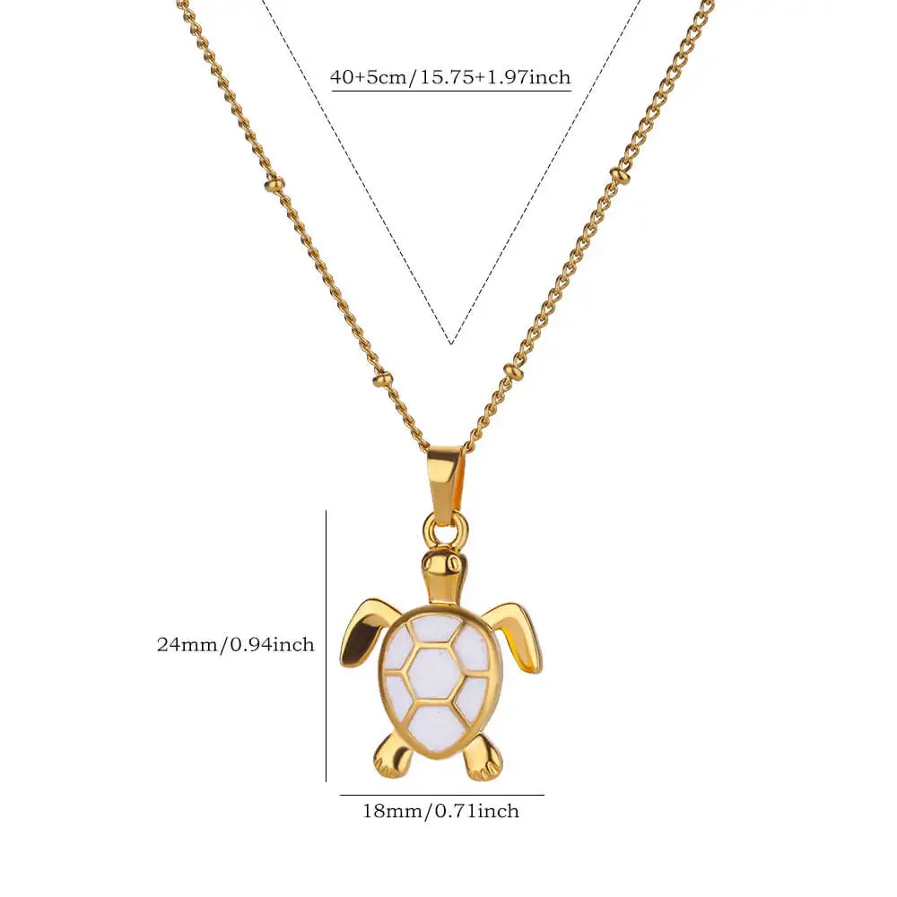 Cute Sea Turtles Necklace For Women Men Gold Color Stainless Steel Necklace Fashion Luxury Jewelry Anniversary Party Gifts