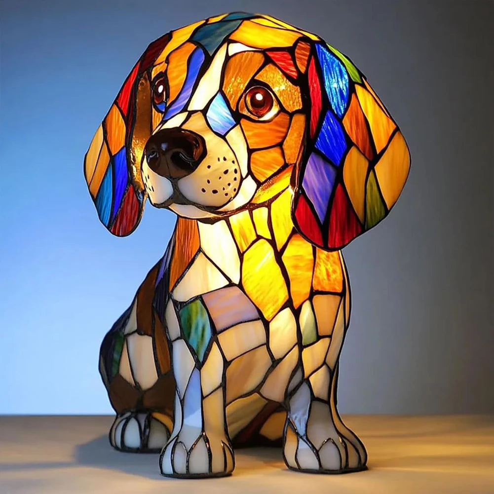 Dog Glass Lamp