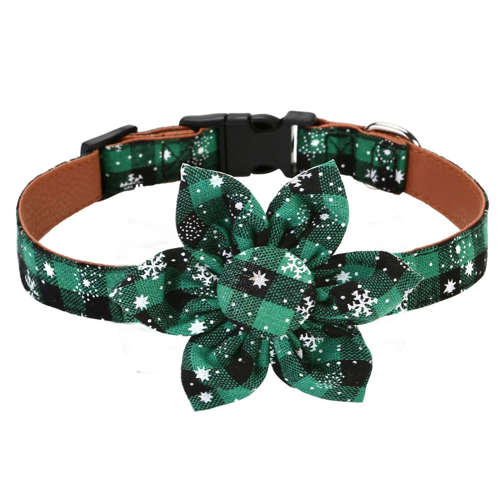 Christmas Dog Collar with Bow Tie, Classic Plaid Red Green Dog Collars with Removable Bowtie Christmas Collars for Large Dogs