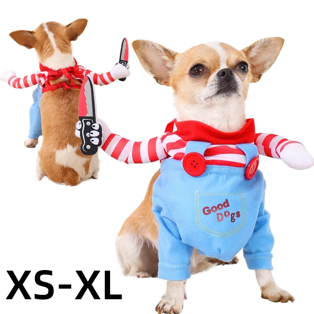 Halloween Funny Dog Clothes for Small Medium Dogs Cats Party Dressed Up Cosplay Pets Costumes  Chihuahua Bulldog Puppy Outfits
