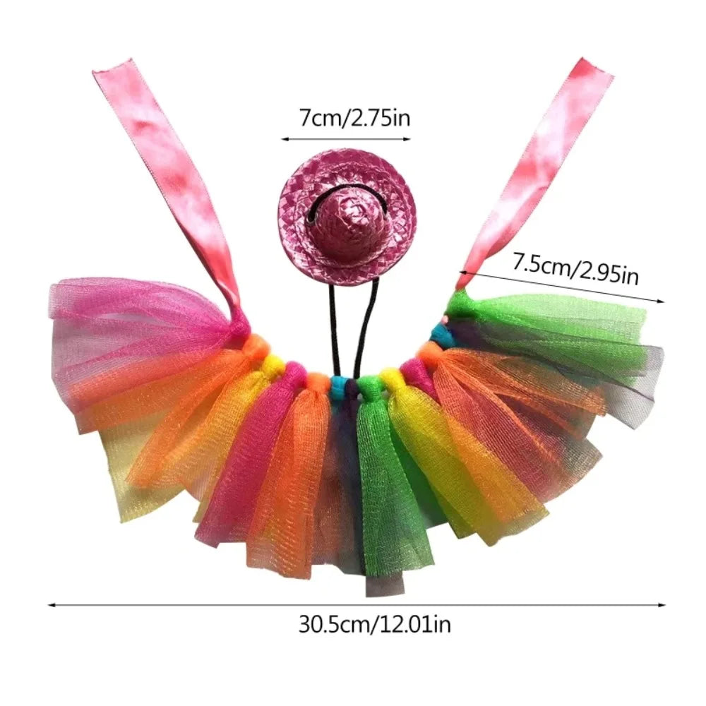 Bearded Dragon Costume Hat for Lizards Tutu Skirt & Reptile Small Pet Costume Outfits Clothes Photo Props for Geckos Hamster Rat