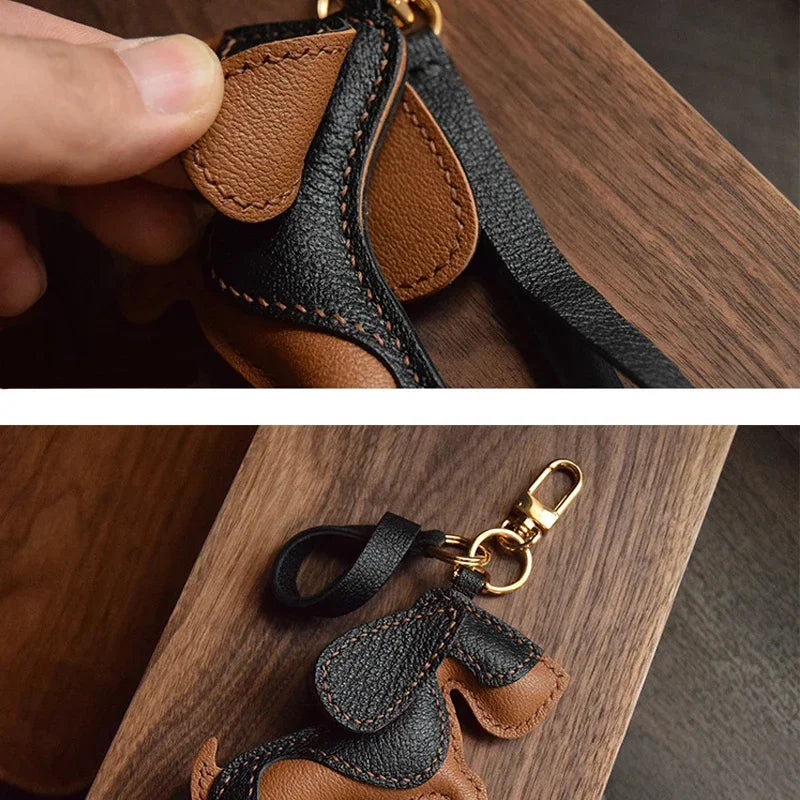 Basset Hound Handmade Leather Keychain