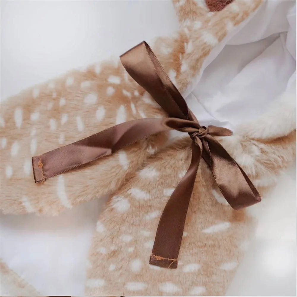 Christmas Pet Cat Dog Reindeer Antlers Cute Xmas Elk Cloak Cosplay Clothes Xmas Home Party New Year Pet Decor Costume Supplies