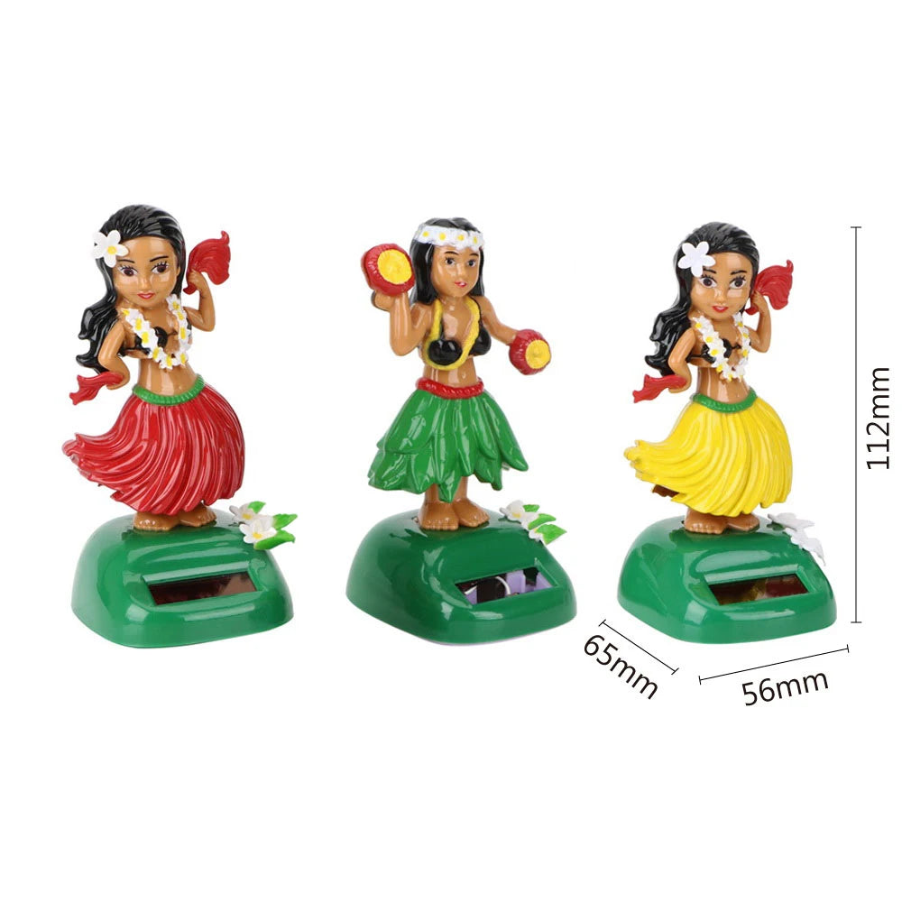 Car Decoration Hawaii Girl Interior Accessories Car Ornaments Auto Interior Shaking Head Toy Solar Hula Decompression