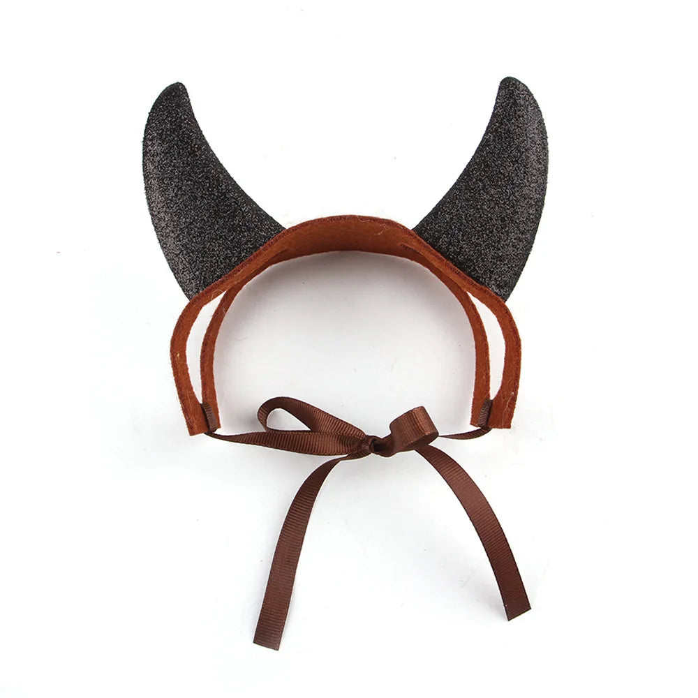 Halloween Dog Headband Pet Costume Cow Horns Funny Decorations Cat Headwear Halloween Pet Accessories Puppy Accessories