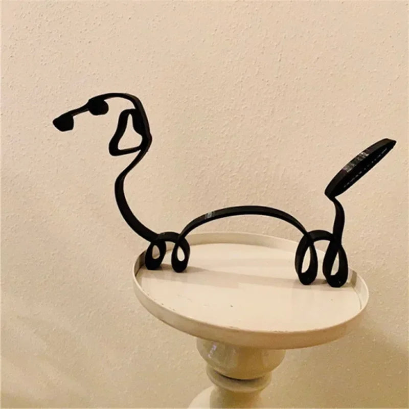Dog Cat Minimalist Art  Sculpture