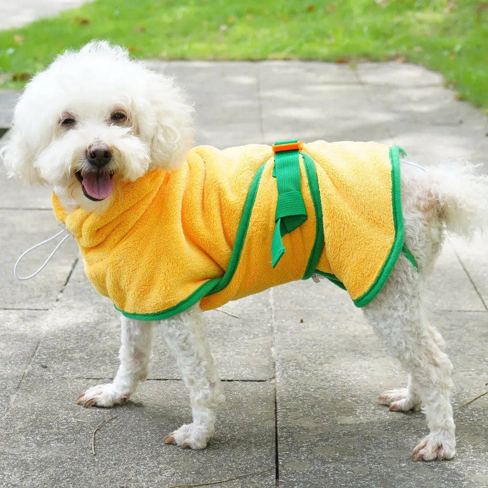 Pet Clothes Halloween Cute Pumpkin Transformation Dog Bathrobe Coral Fleece Water Absorbent Clothes For small medium Large Dogs