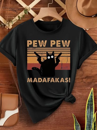 Black Cat "Pew Pew" T-Shirt