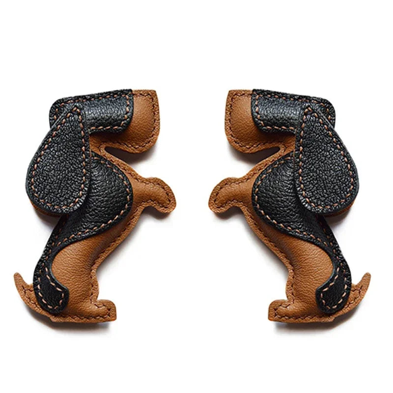 Basset Hound Handmade Leather Keychain