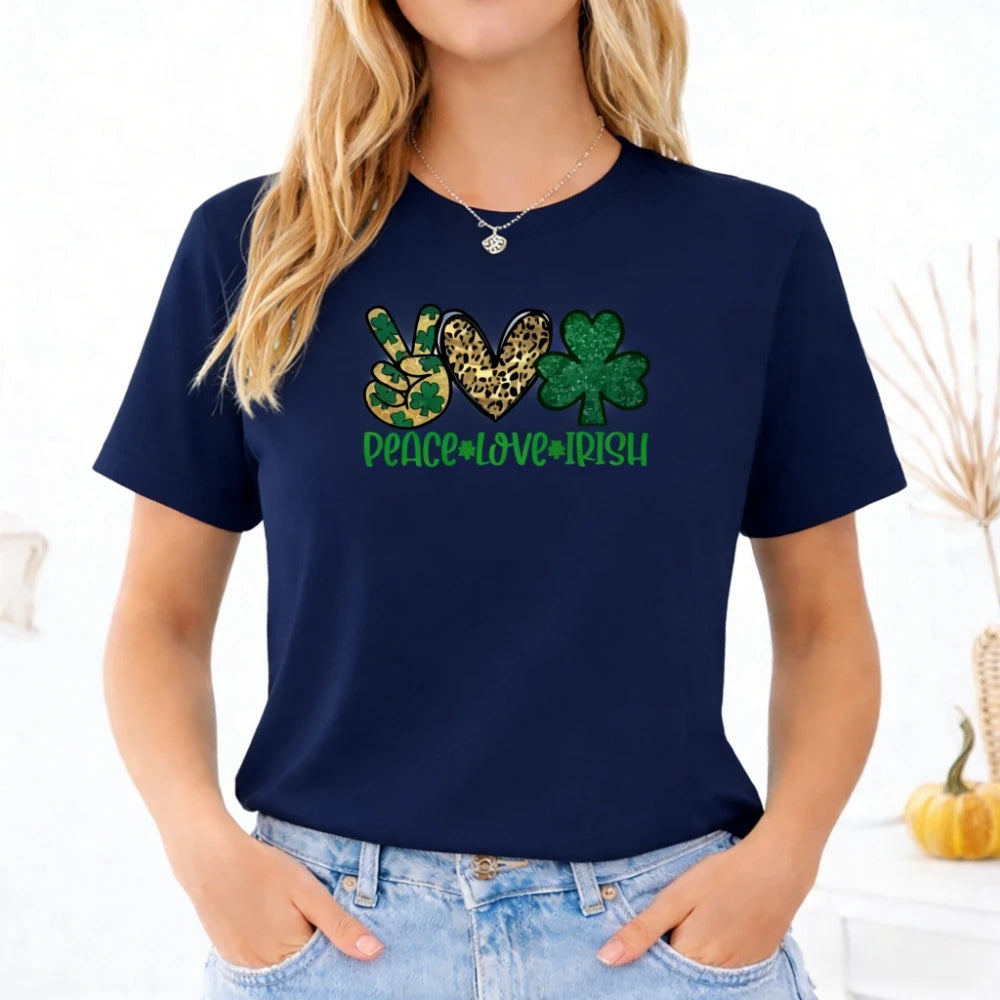 St Patricks Day T-Shirt Irish Shamrock 2026 Gift for Men and Women Shirt Peace Patrick Clothing Casual Daily Life Fashion Tops