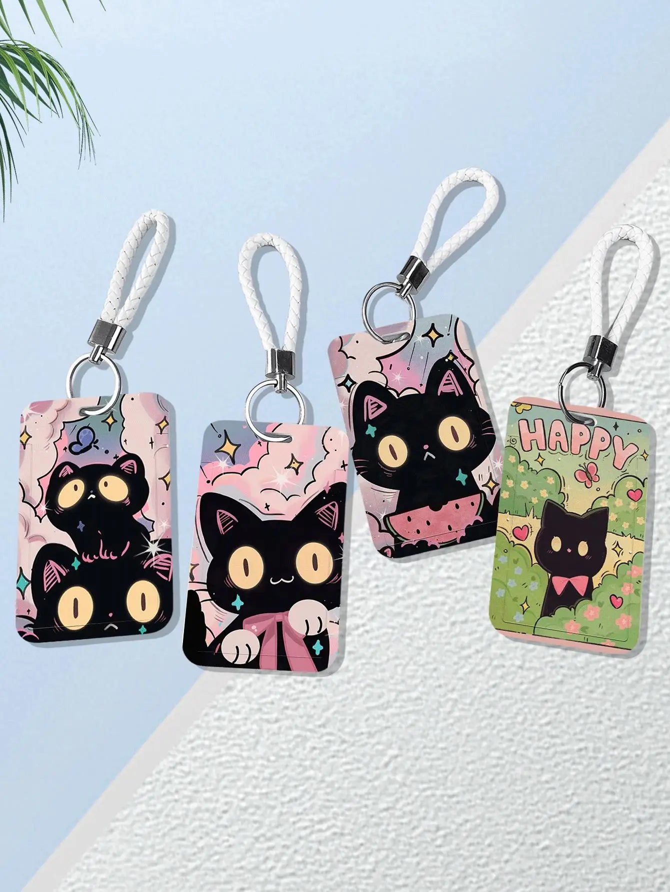 Cute Black Cat Bank Business Work Card Holder
