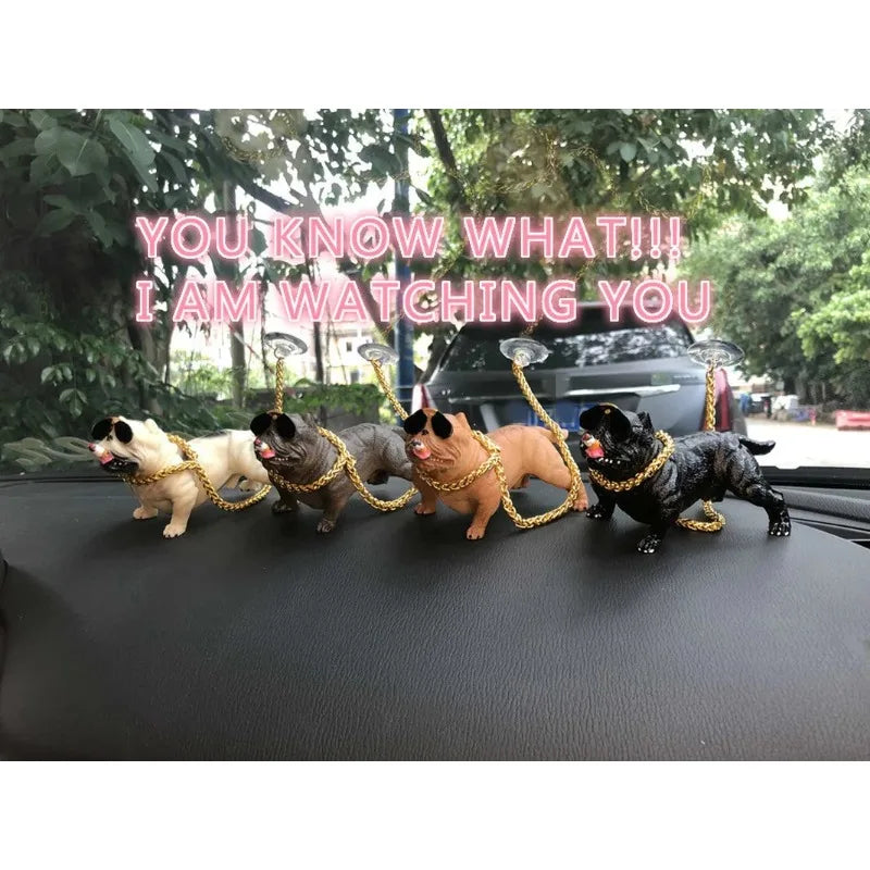 Bully Pitbull Car Dog Dolls Pendant Automobiles Interior Decoration Ornaments Toys Car Accessories Simulation Doll Auto Gift