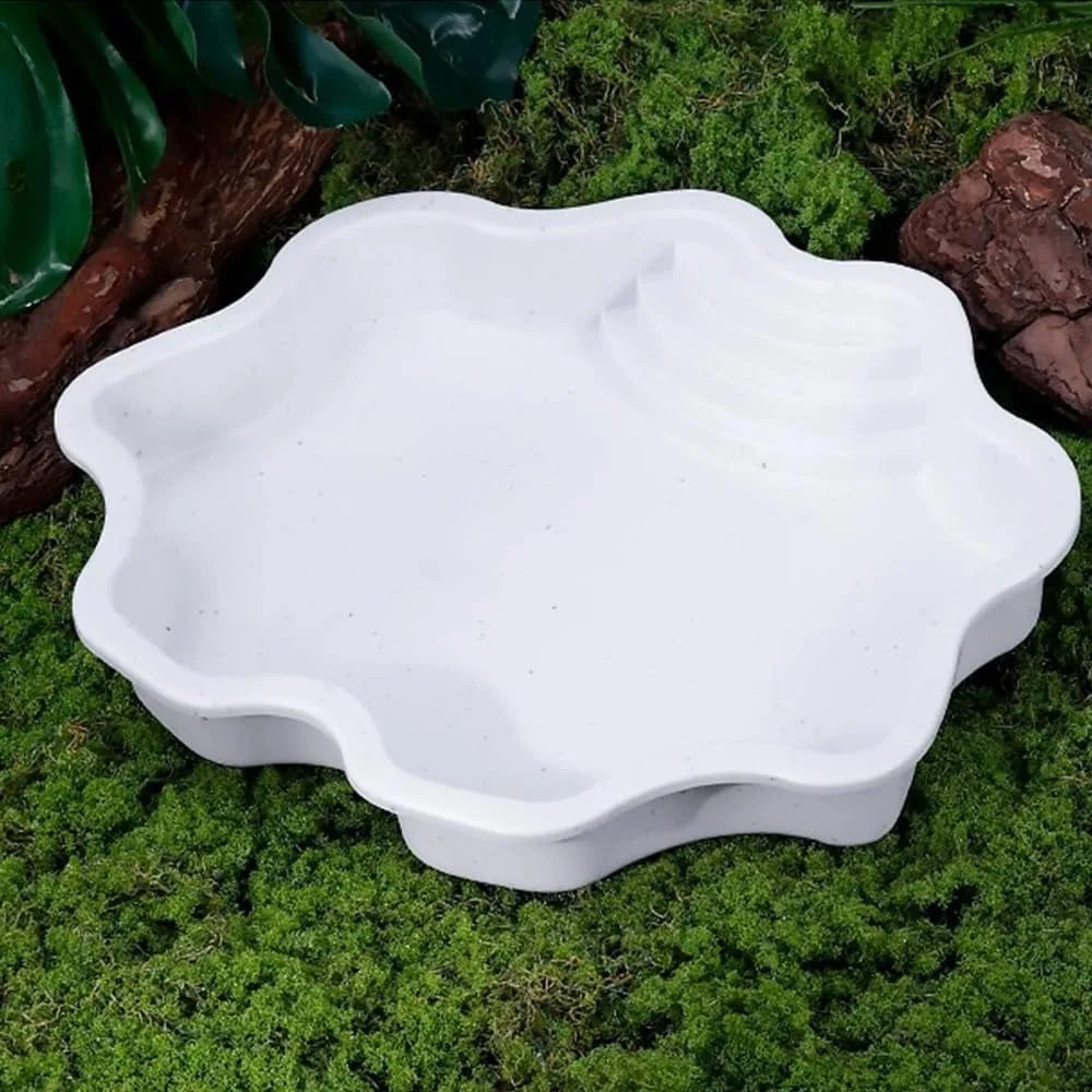 Turtles Bathing Pool Water Bowl with Slip Proof 35x28.50cm Friendly Habitat with Steps for Reptiles Resting and Soaking