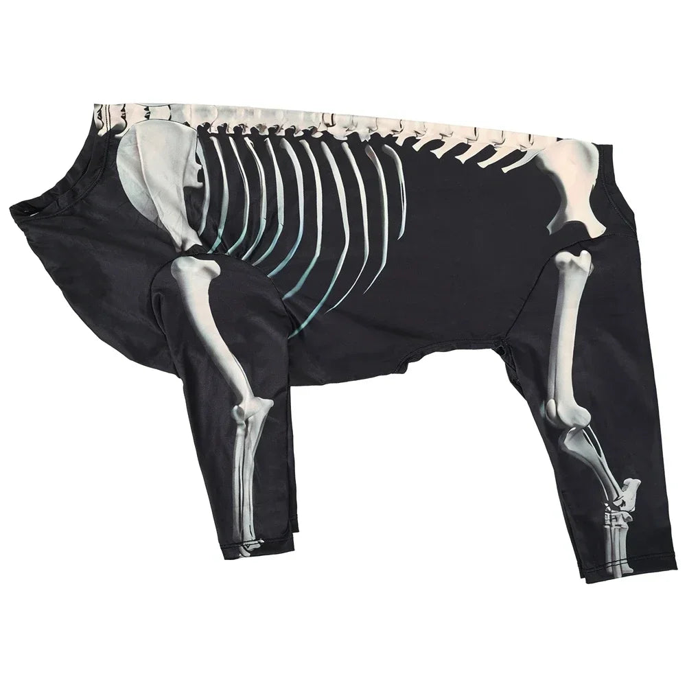 Halloween Dog Skeleton Costumes Cosplay Party Sweater Pet Clothes 4Leg Sweatshirt For Medium Large Dog French Bulldog Dress Up