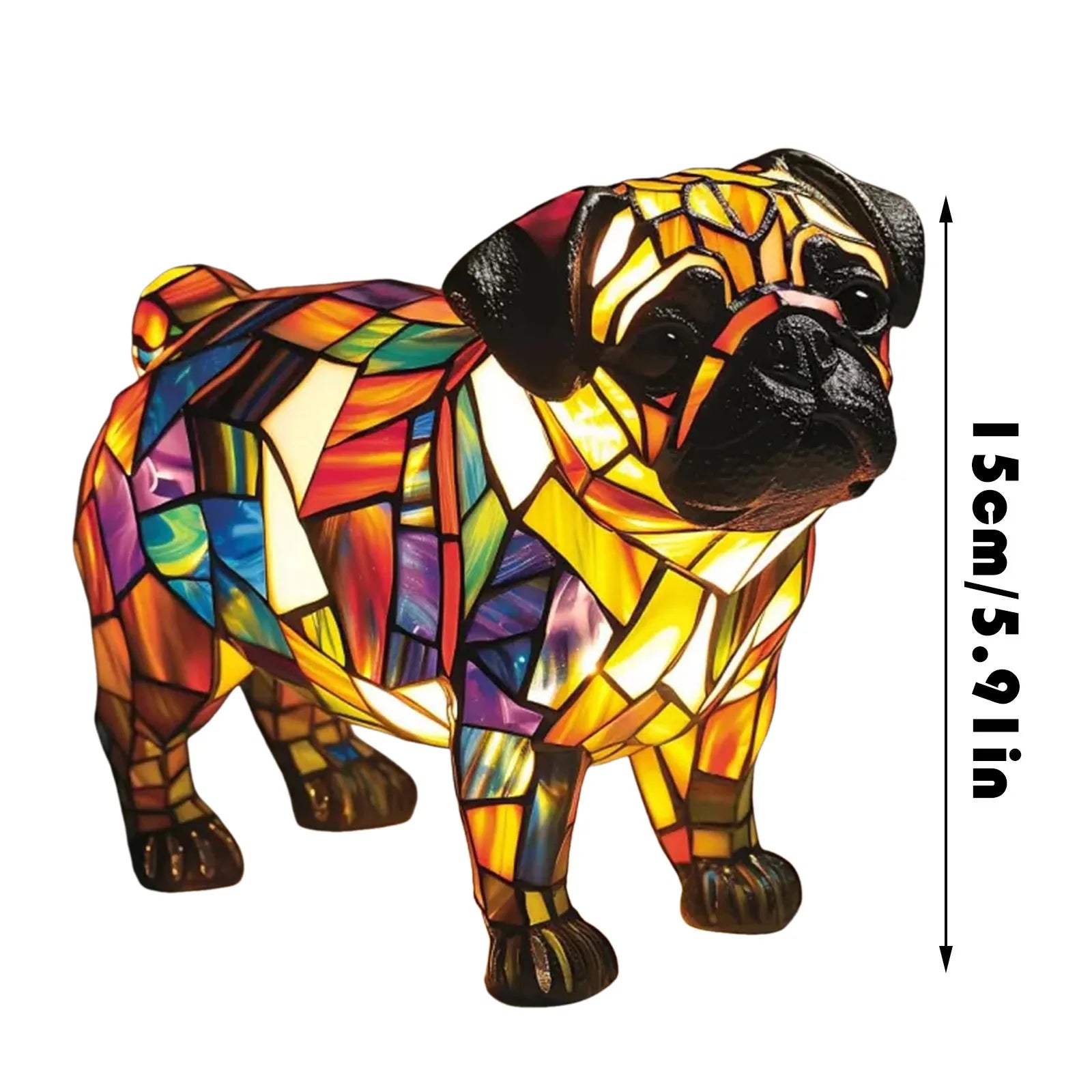French Bulldog, Pomeranian, Pug, Yorkshire Terrier Glass Lamp
