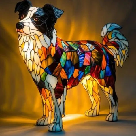 Dog Resin LED Night Light Art Animal Statue Creative Home Desktop Decoration Ornament