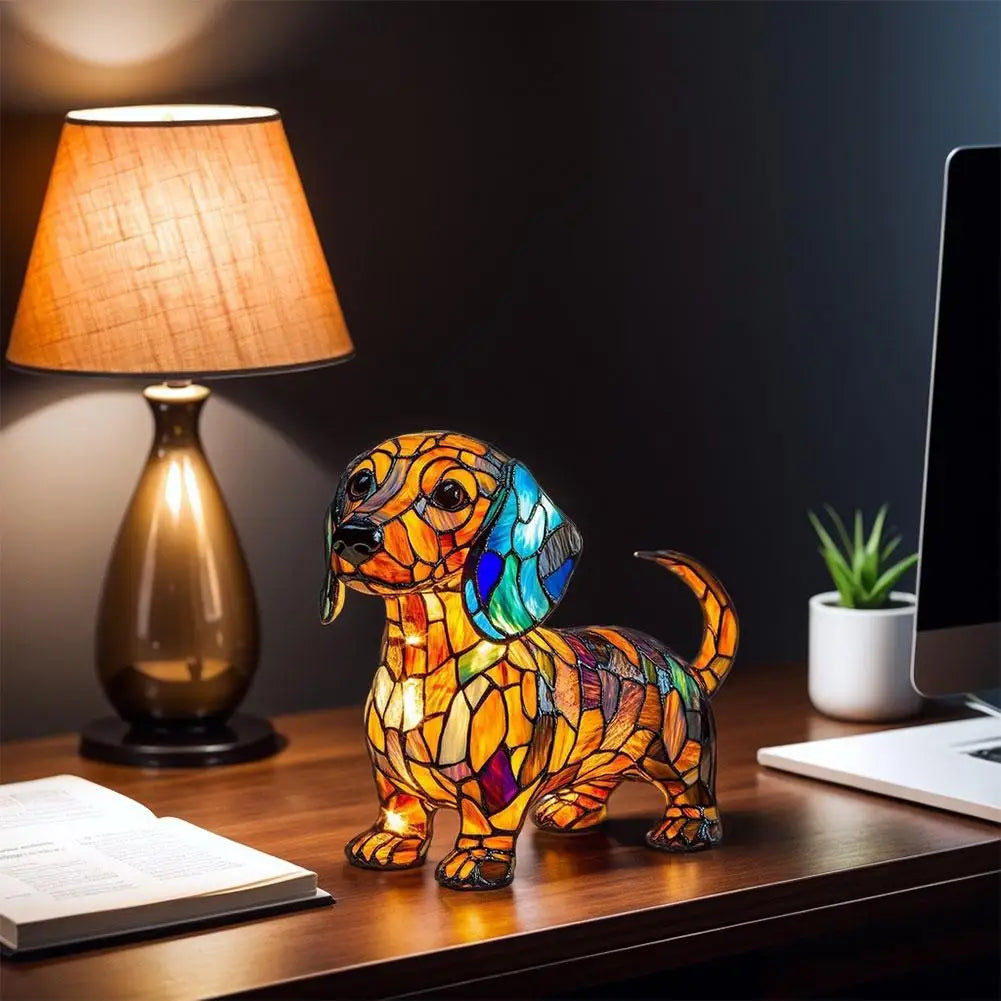 Dog & Cat Glass Lamp