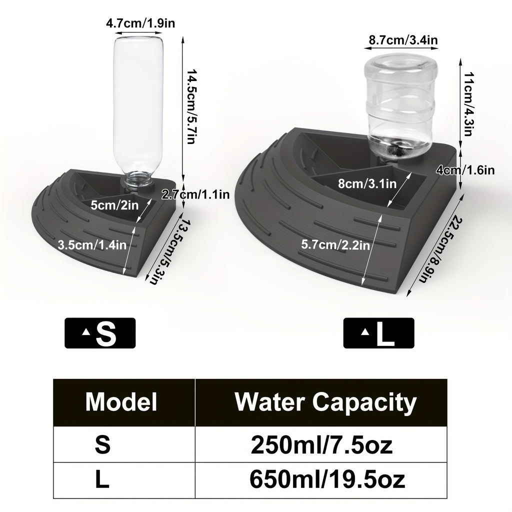 2 In 1 Reptile Water Dish & Food Dish With Automatic Water Bottle, Bearded Dragon Plastic Food Feeder Dish Terrarium Feeder Bowls For Leopard Gecko, Lizard, Frog, Snake & Chameleon