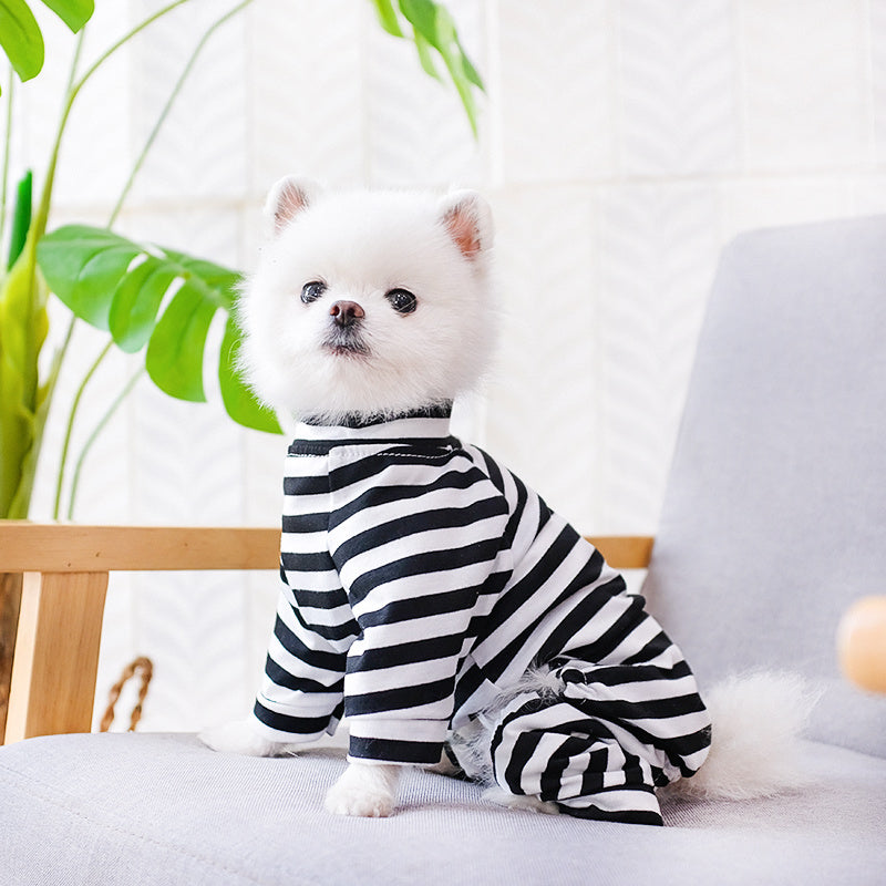 Striped Onesie Pajamas for Pet Dogs