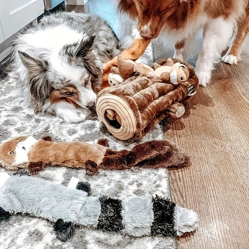 1pc Squeaky Plush Dog Toy, Fox/Raccoon/Squirrel Shaped Toy Dog Chew Toy Molar Toy For Medium Dogs