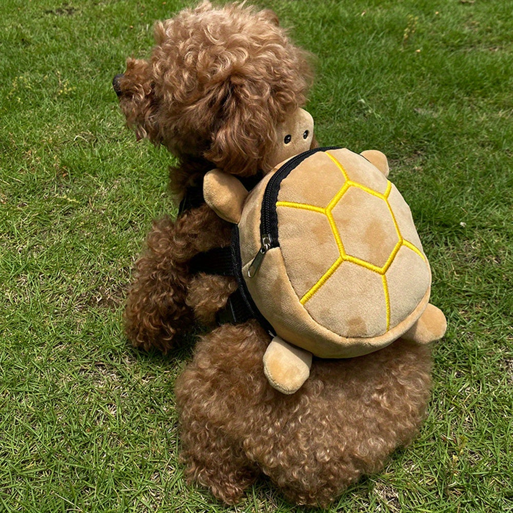 [Cute Dog Backpack Harness] No-Pull Dog Backpack Harness with D-Ring | Cute Turtles Shape Bag for Small Medium Dogs, Adjustable Pet Carrier Backpack for Traveling Camping Hiking, Self Carrier Backpack for Dogs to Wear