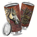 [20Oz Stainless Steel Travel Tumbler] 20Oz Metal Horse Stainless Steel Tumbler,Metal Horse Print Double Wall Vacuum Insulated Travel Mug, Gifts for Parents, Relatives And Friends