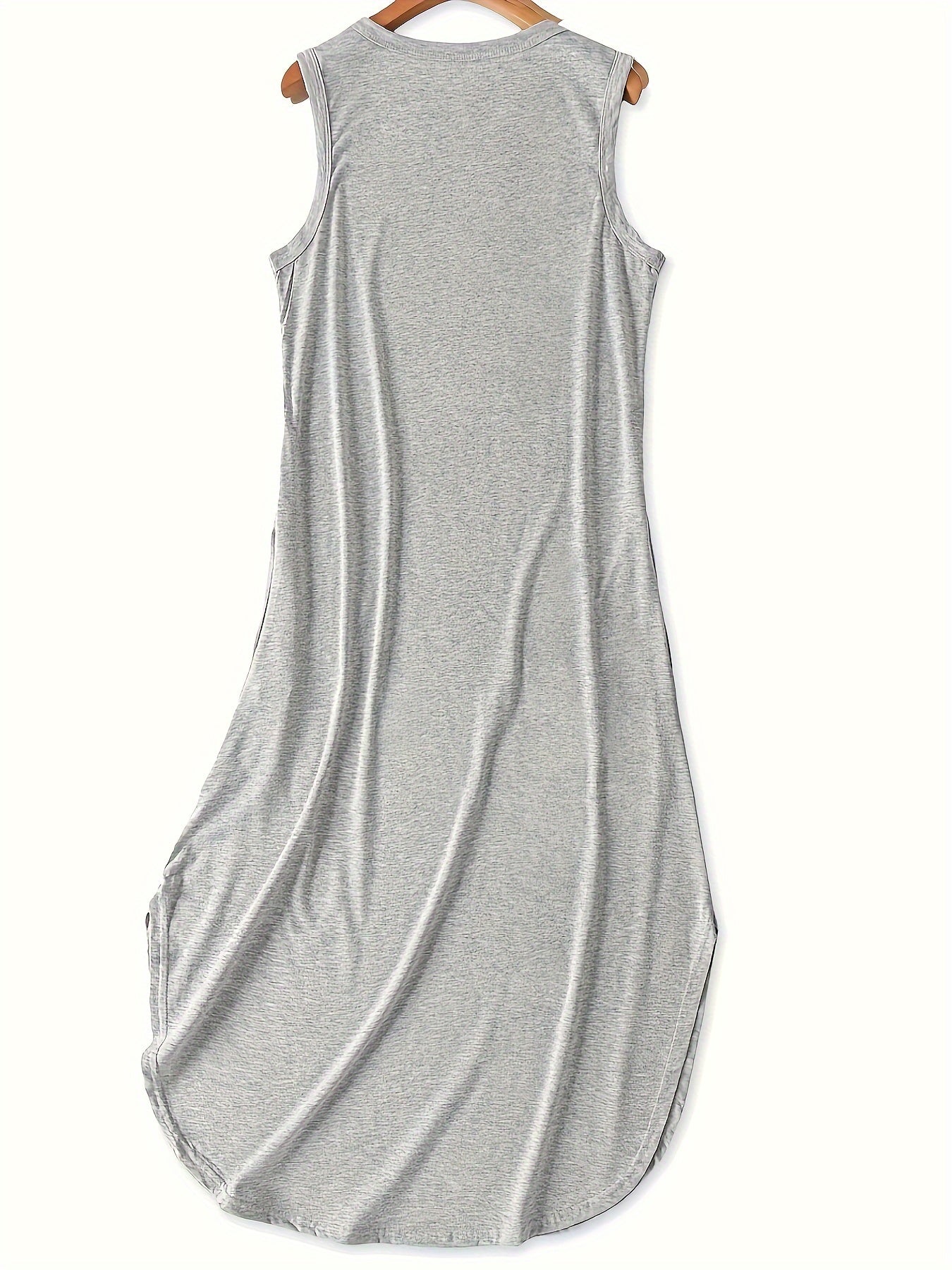 Horse Print Tank Dress, Casual Crew Neck Sleeveless Dress For Summer, Women's Clothing
