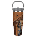 1pc Western Horse Design 30oz Insulated Stainless Steel Tumbler with Lid - Double Wall Travel Coffee Mug, Ideal for Christmas & Holidays, Reusable, Hand Wash Only
