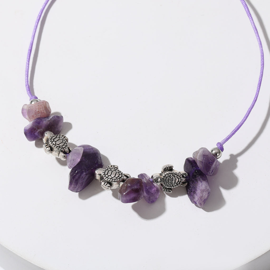 Valentine Mother’s Day Party Gift Assorted Adjustable string Bracelet with silvery small Turtles and stones