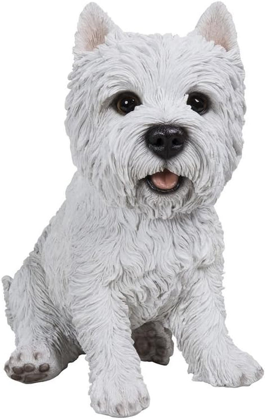 Gift Ltd Sitting Terrier Dog Statue, White