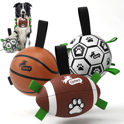 Halloween Dog Toys, Soccer Balls with Straps, 6 Inch Interactive Toys